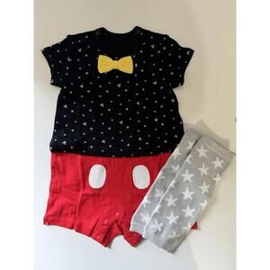 UNIQLO Baby Disney Mickey Mouse Romper One Piece + Leg Warmers 6-12 Months / 70